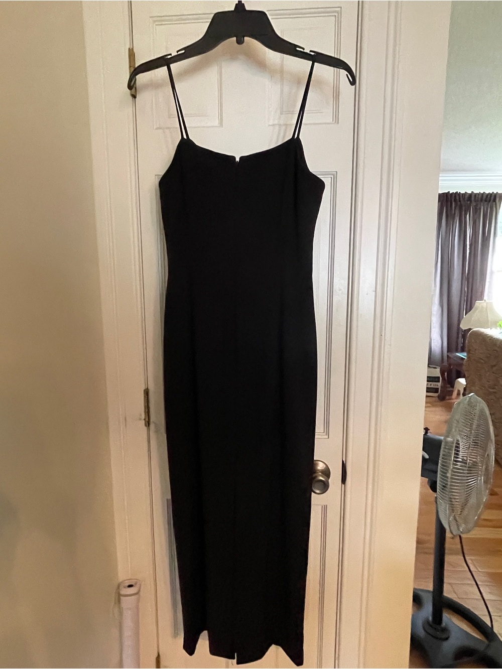 Adrianna Papell Black Spaghetti-Strap Maxi Dress